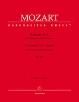 Clarinet Concerto in A Major Orchestra Scores/Parts sheet music cover